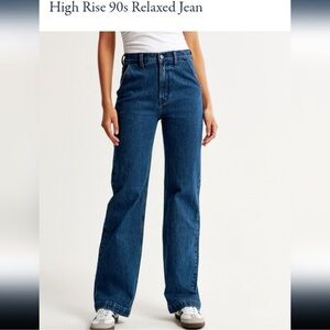 Abercrombie & Fitch High-Rise 90s Relaxed Jeans - Dark Blue